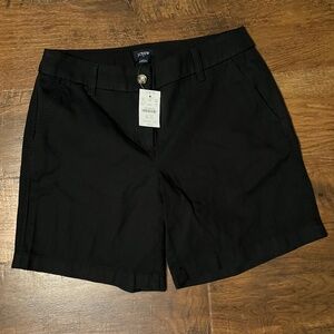 NWT J.Crew Classic 7" chino shorts -Black Size 4